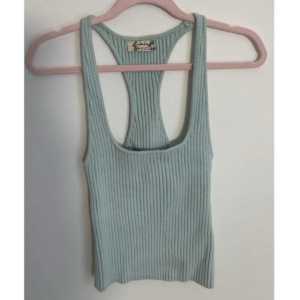 Intimately‎ Free People Ribbed Racerback Green Tank xs